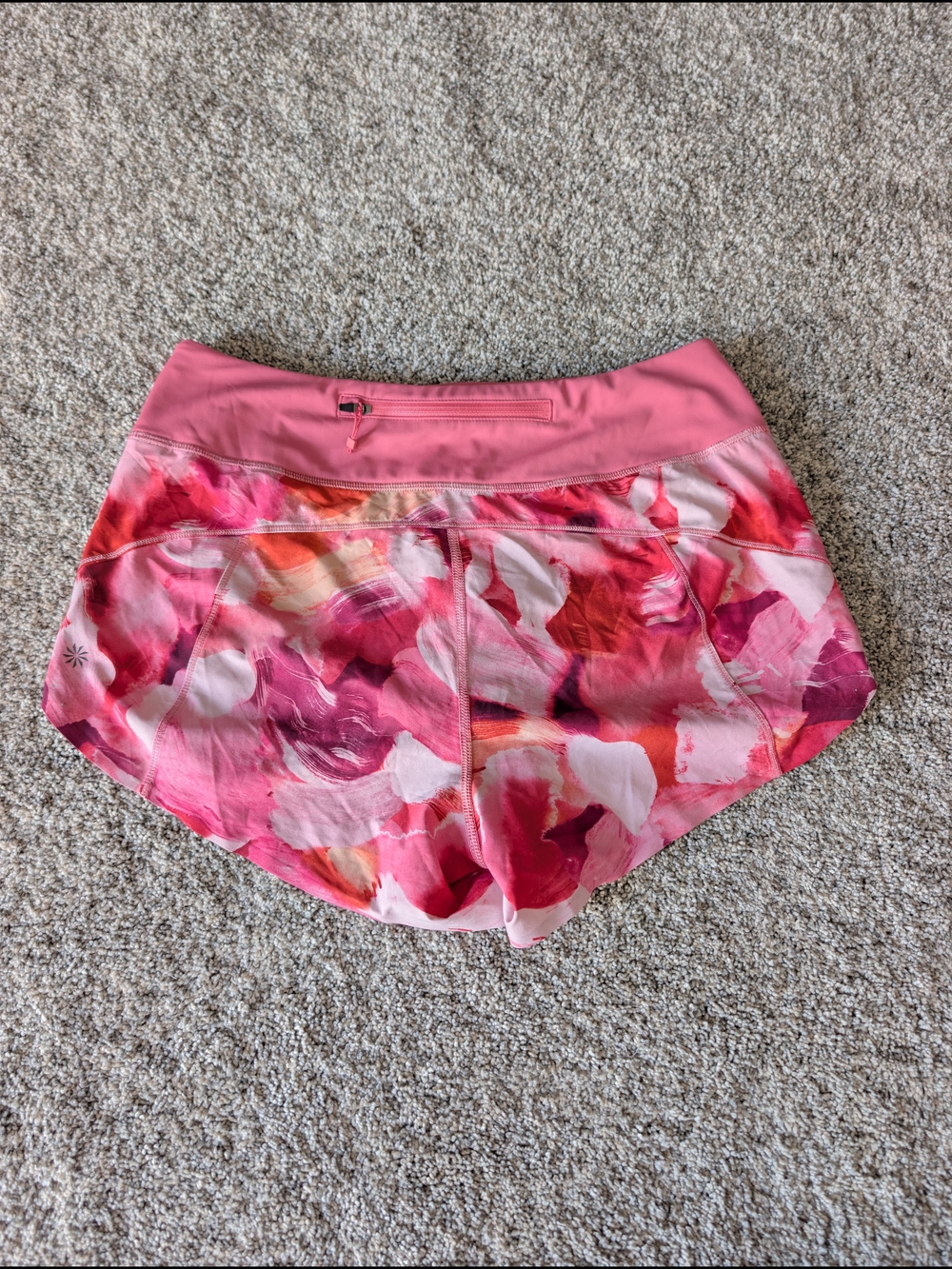 Athleta Printed Run With It 3.5" Short Pink Abstract Watercolor Size SP - Picture 2 of 6